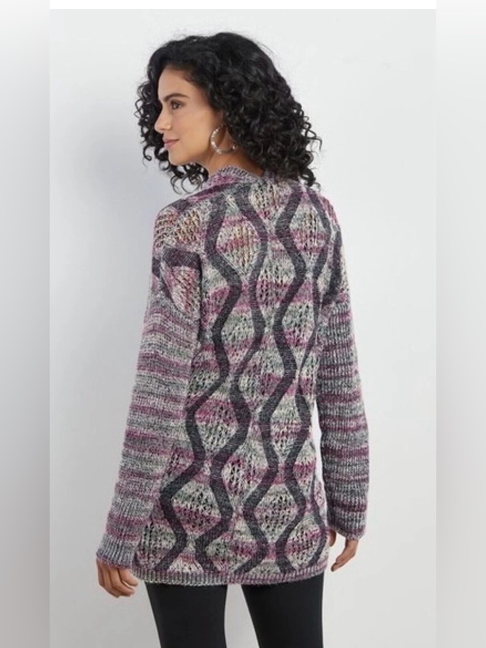 NWT Soft Surroundings Tortuga open cardigan  in Beryl grey. Sz L grannycore.